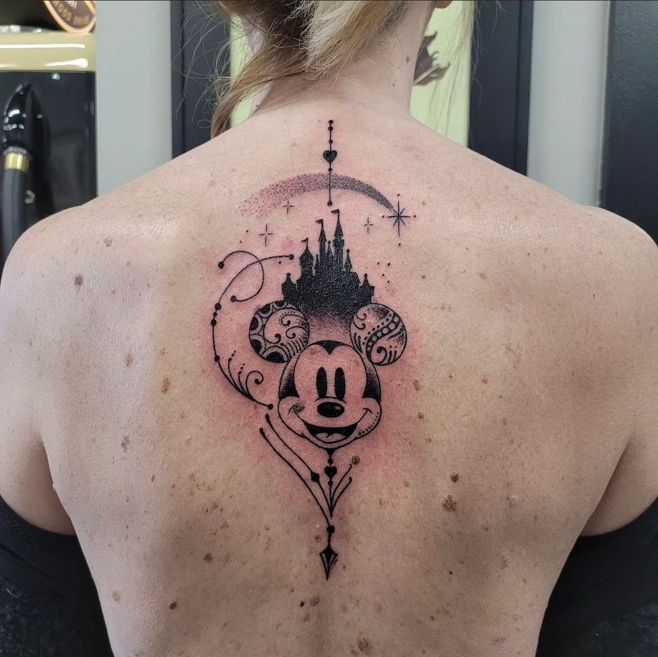 Disney Castle Tattoo by Ian Wang at Black Gold Tattoo Co in Edmonton Alberta Canada