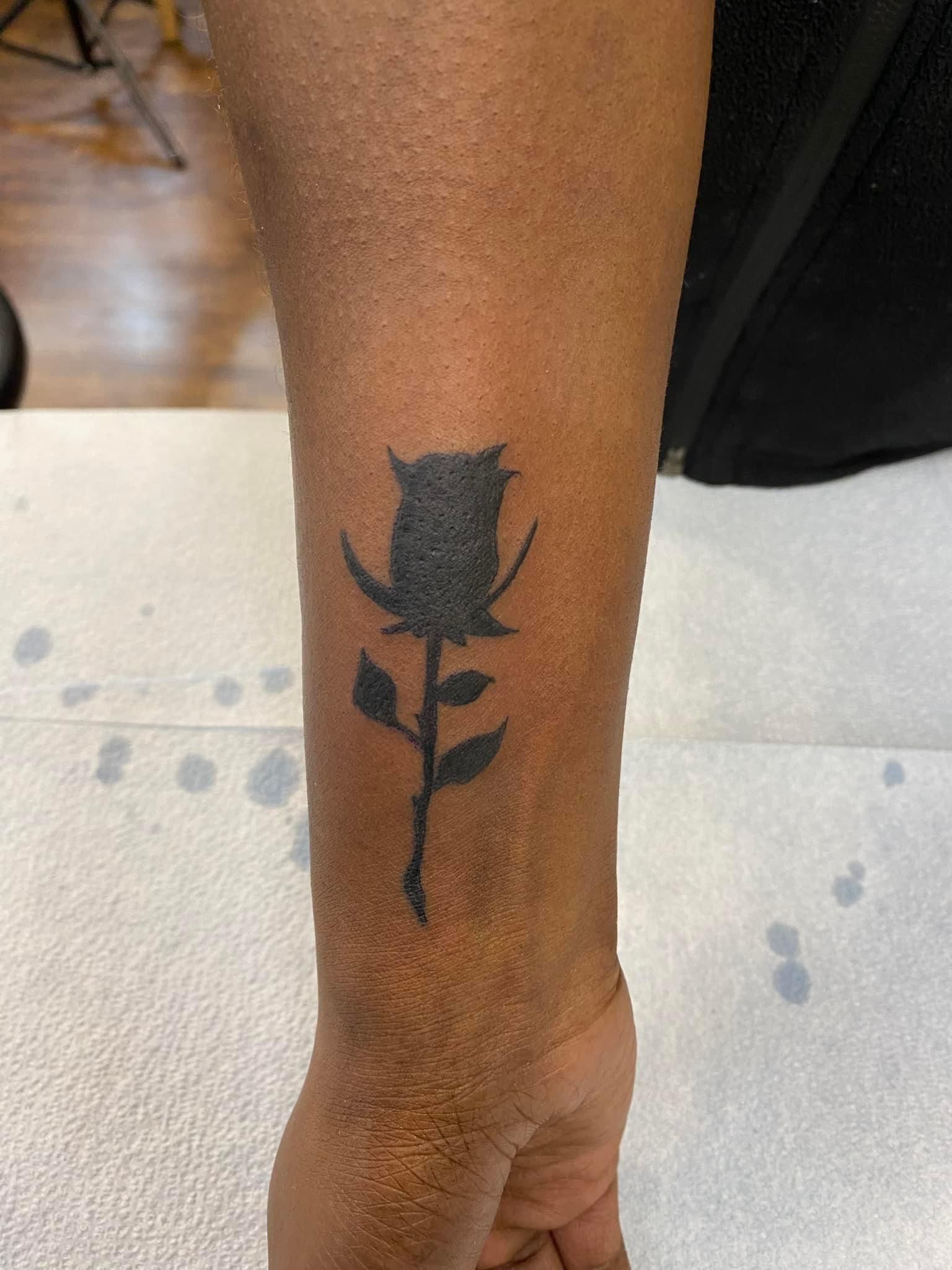 Rose Tattoo by Keon Courtney at Crimson Empire Tattoo in Edmonton Alberta Canada