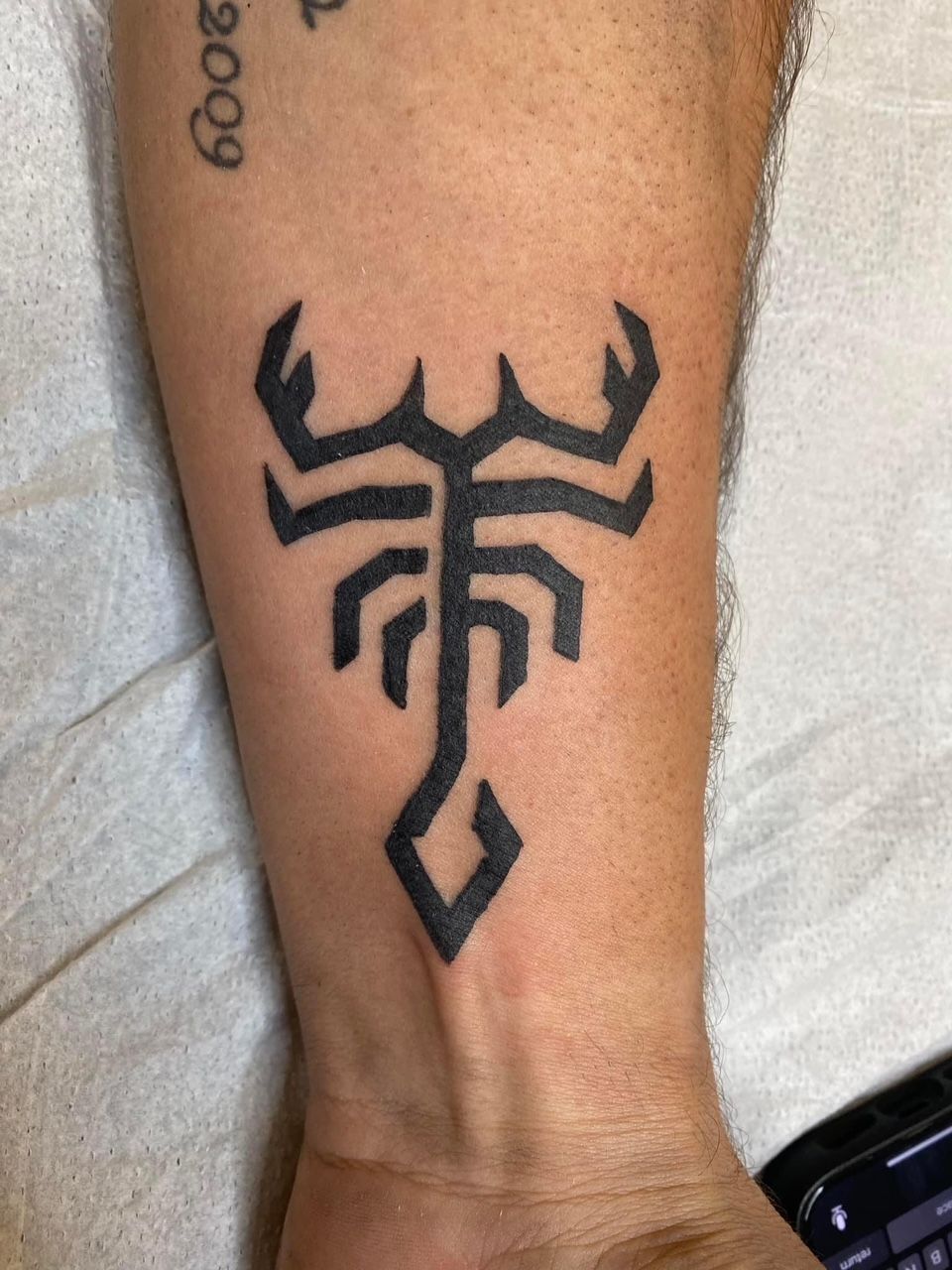 Scorpion Tattoo by Keon Courtney at Crimson Empire Tattoo in Edmonton Alberta Canada
