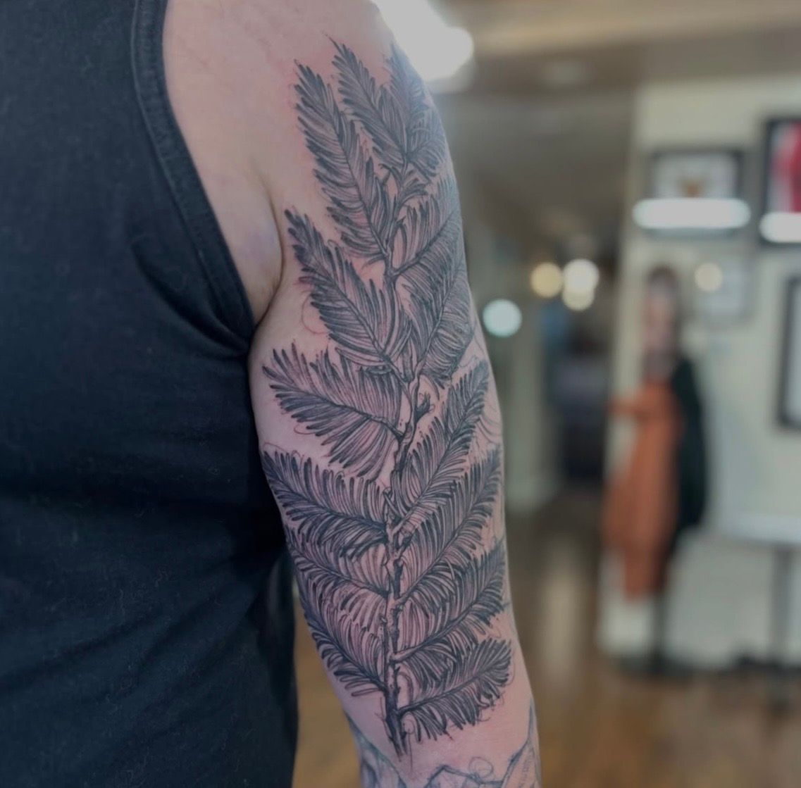 Fern Tattoo by Adrienne Alexander at Silver Ghost Tattoo in Edmonton Alberta Canada