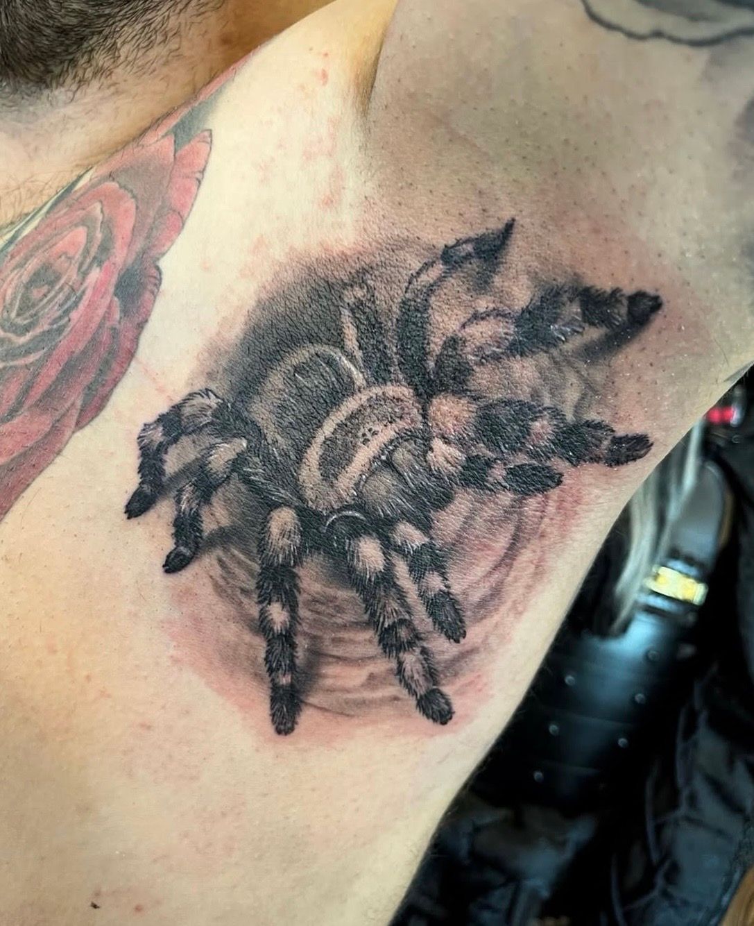 Tarantula Tattoo by Chad Lavers at Crimson Empire Tattoo in Edmonton Alberta Canada