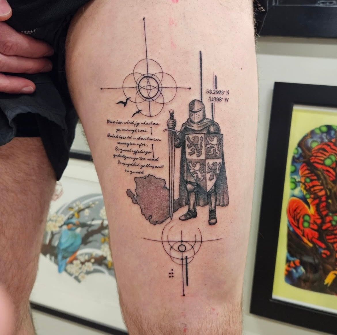 Knight Tattoo by Ian Wang at Black Gold Tattoo Co in Edmonton Alberta Canada