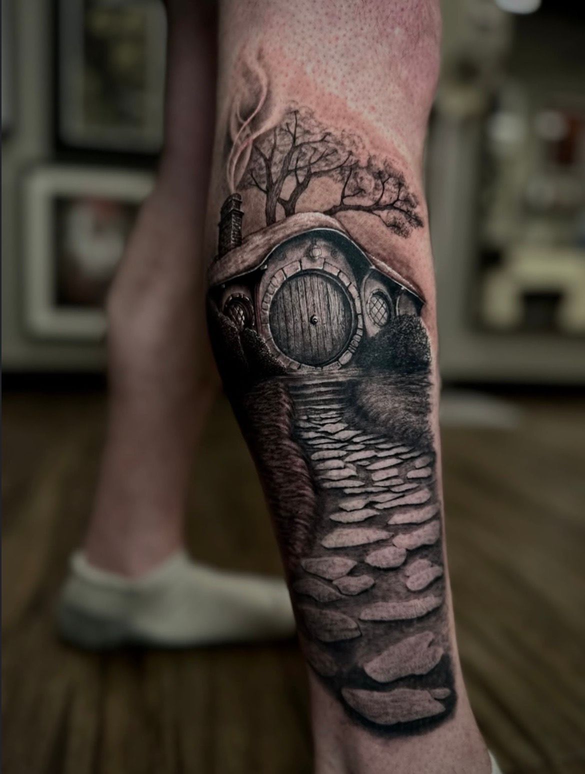 The Shire Tattoo by Jackson Sukhov at Black Gold Tattoo Co in Edmonton Alberta Canada