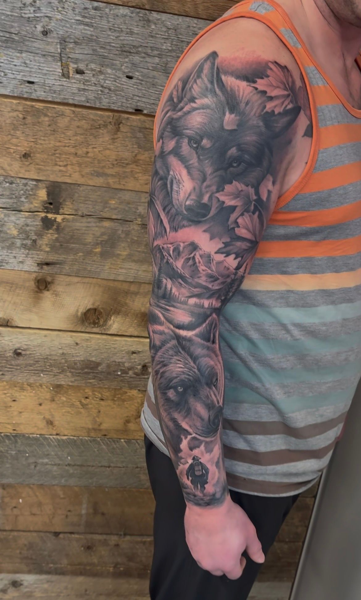 Nature Sleeve by Sarah Michelle at Crimson Empire Tattoo in Edmonton Alberta Canada