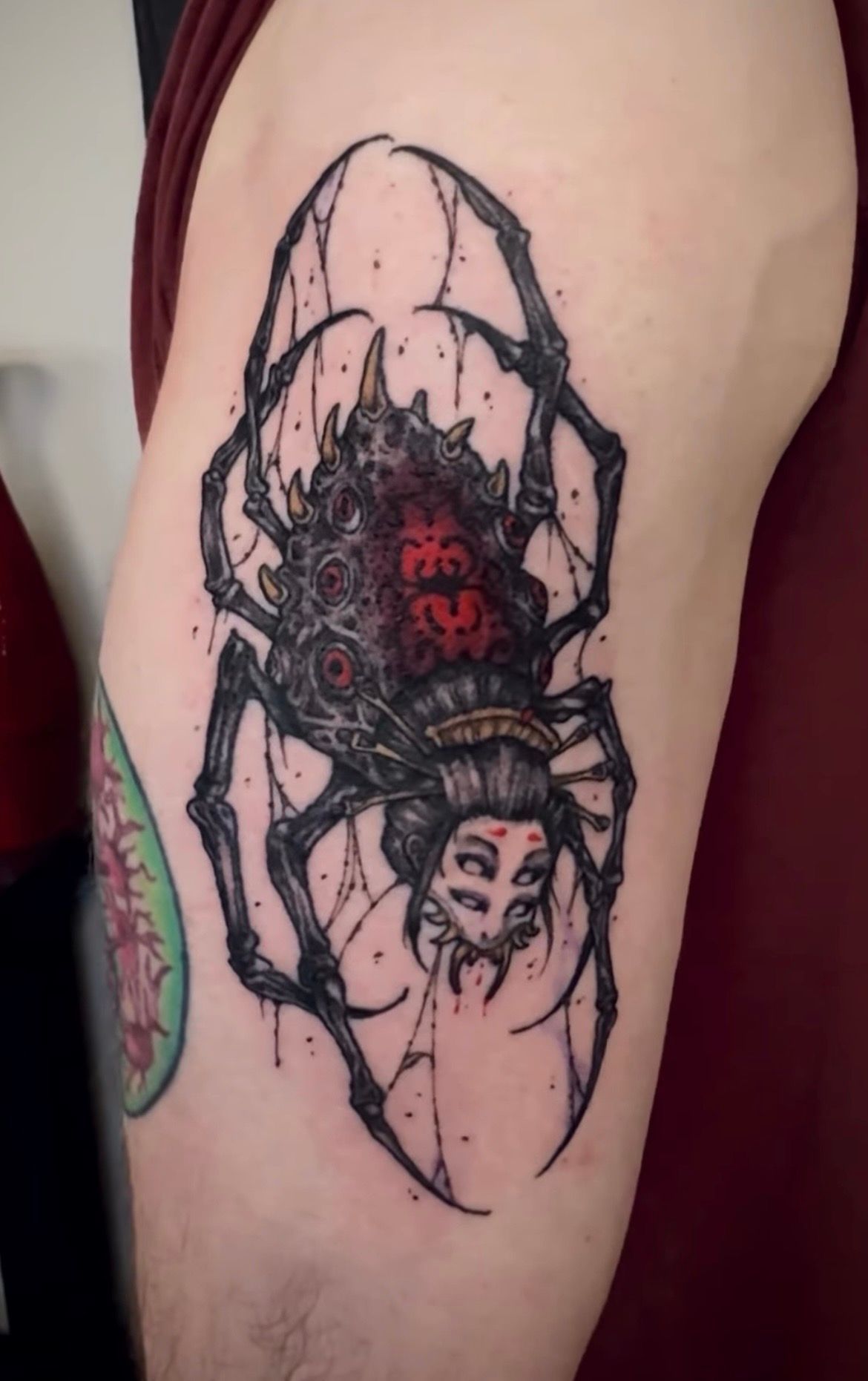 Jorogumo Tattoo by Vinny Nguyen at Crimson Empire Tattoo in Edmonton Alberta Canada
