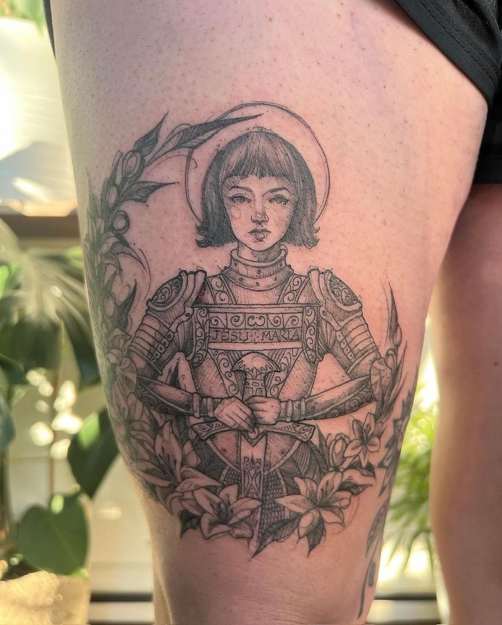 Joan of Arc Tattoo by Adrienne Alexander at Silver Ghost Tattoo in Edmonton Alberta Canada