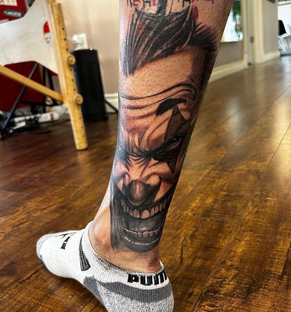 Joker Tattoo by Alan Coates at Silver Ghost Tattoo in Edmonton Alberta Canada