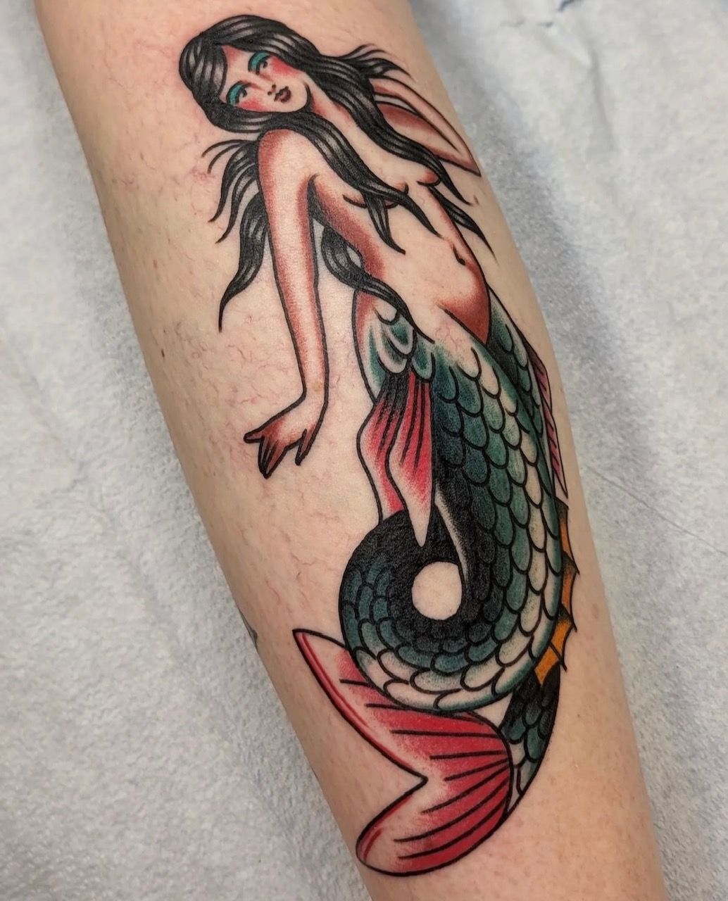 Mermaid Tattoo by Chris Benson at Silver Ghost Tattoo in Edmonton Alberta Canada
