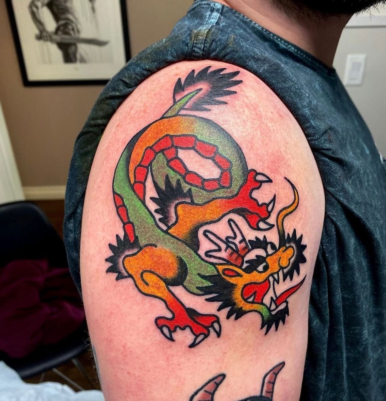 Dragon Tattoo by JD Pezderic at Silver Ghost Tattoo in Edmonton Alberta Canada