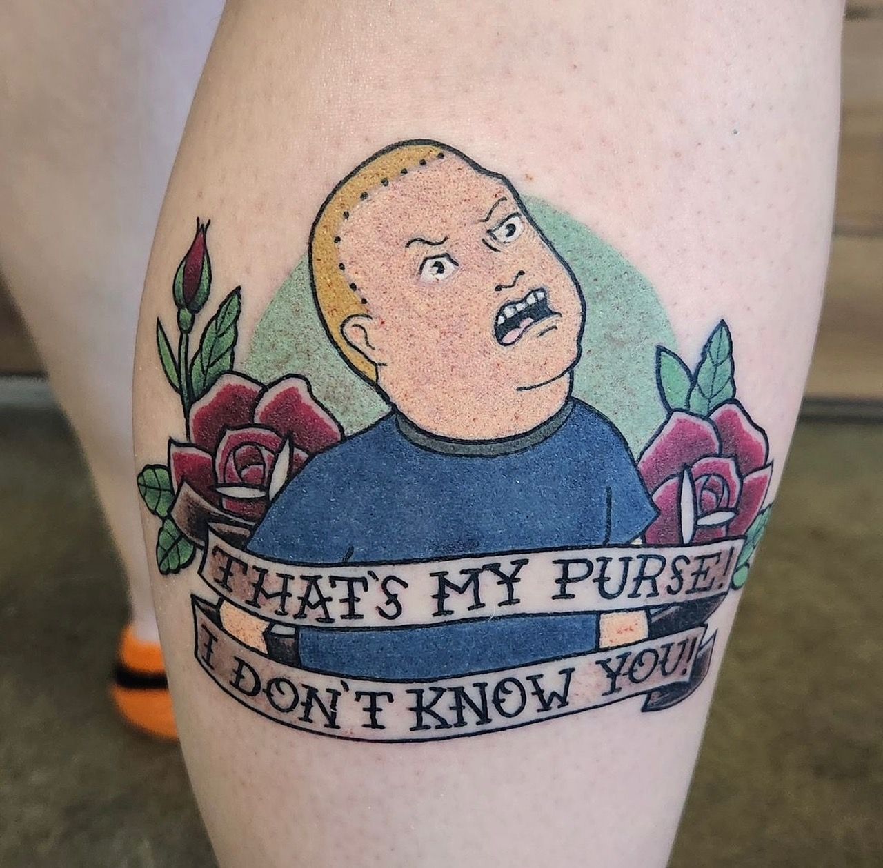 Bobby Hill Tattoo by Sheila Anderson at Crimson Empire Tattoo in Edmonton Alberta Canada