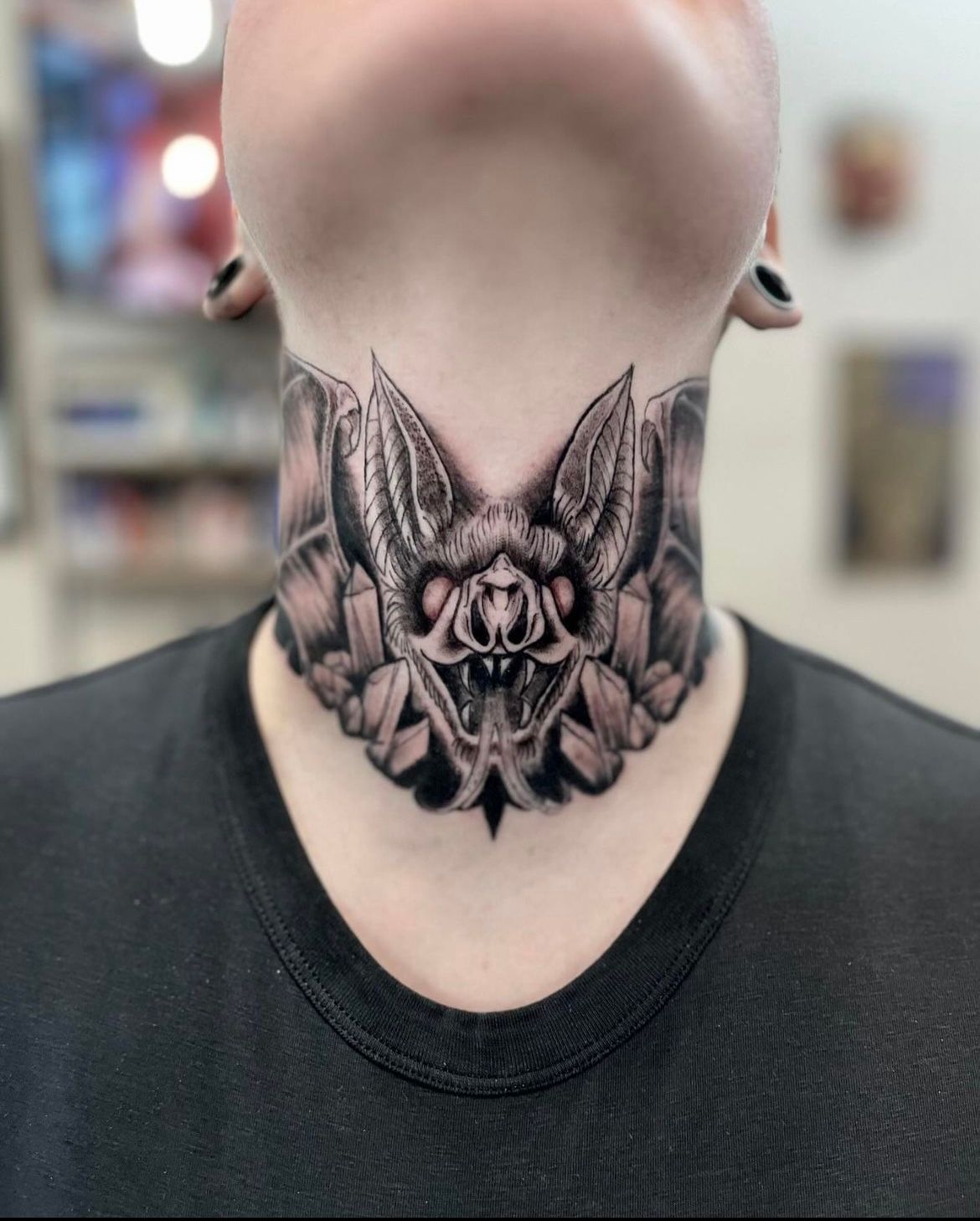 Bat Tattoo by Tony Honning at Silver Ghost Tattoo in Edmonton Alberta Canada