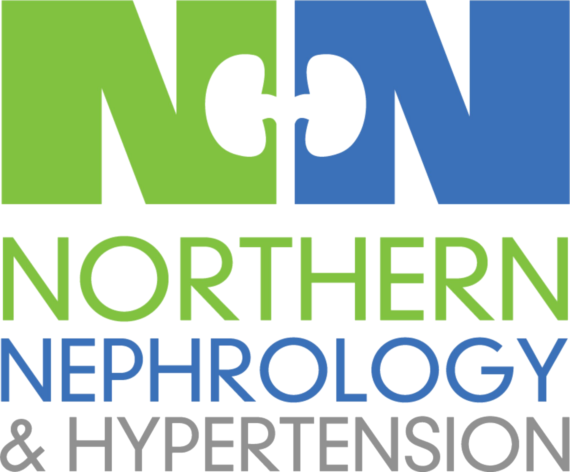 The logo for northern nephrology and hypertension in green and blue.