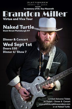 a poster for Brandon miller playing at the naked turtle