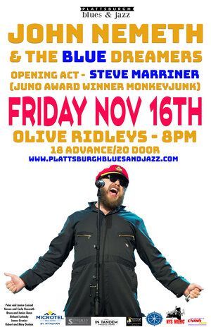 A poster for john nemeth and the blue dreamers on friday november 16th