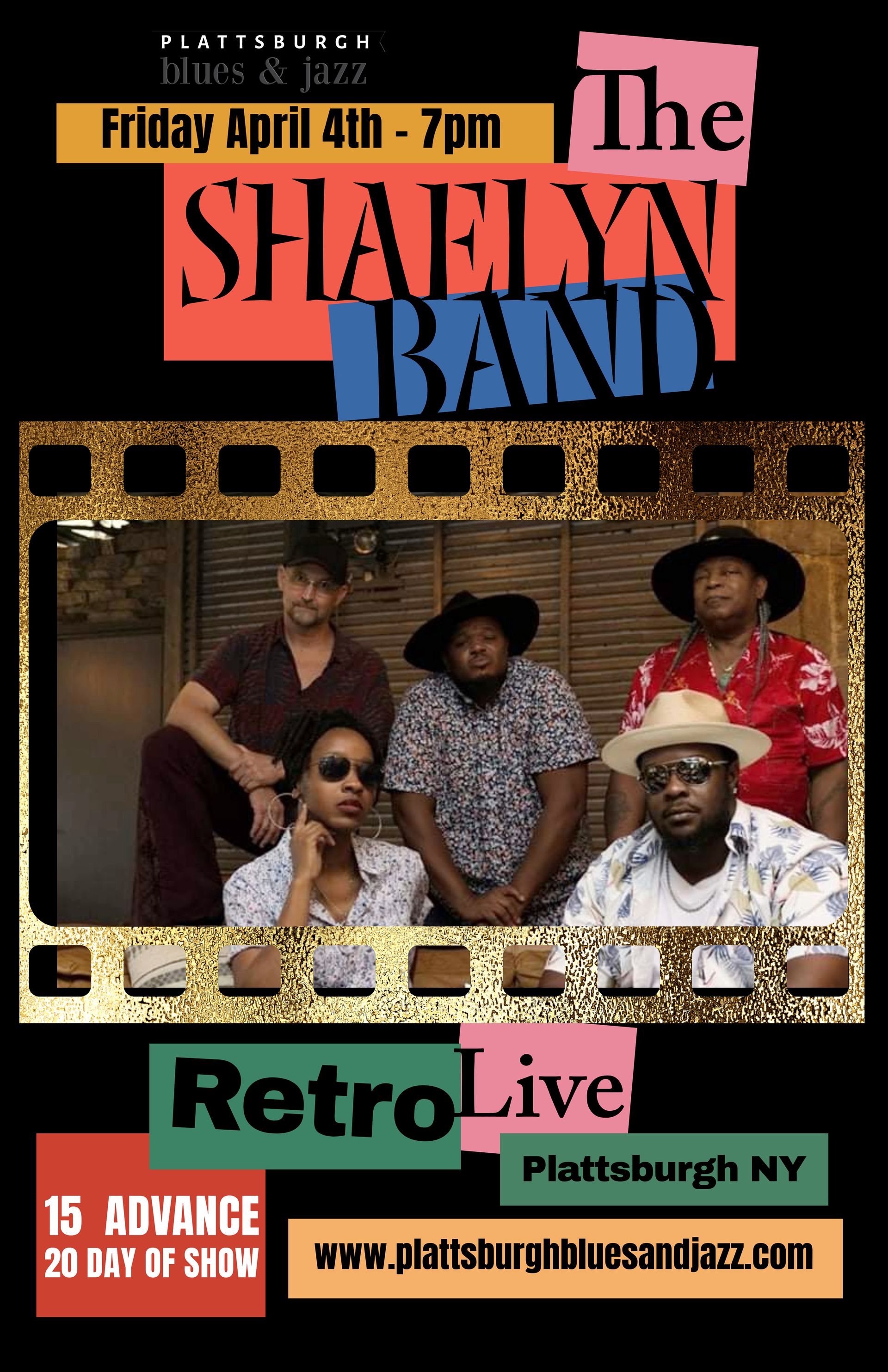 A poster for the shaelyn band showing a group of people