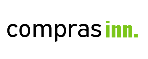 El logotipo de Compras Inn es negro y verde sobre un fondo blanco.