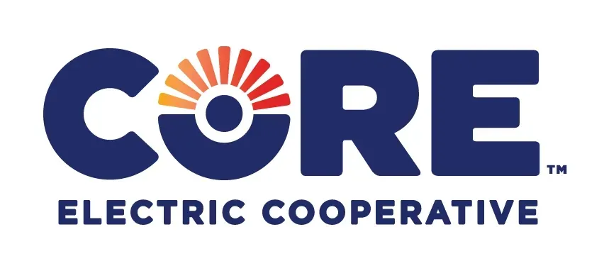 CORE Electric Cooperative logo with a sunburst design.