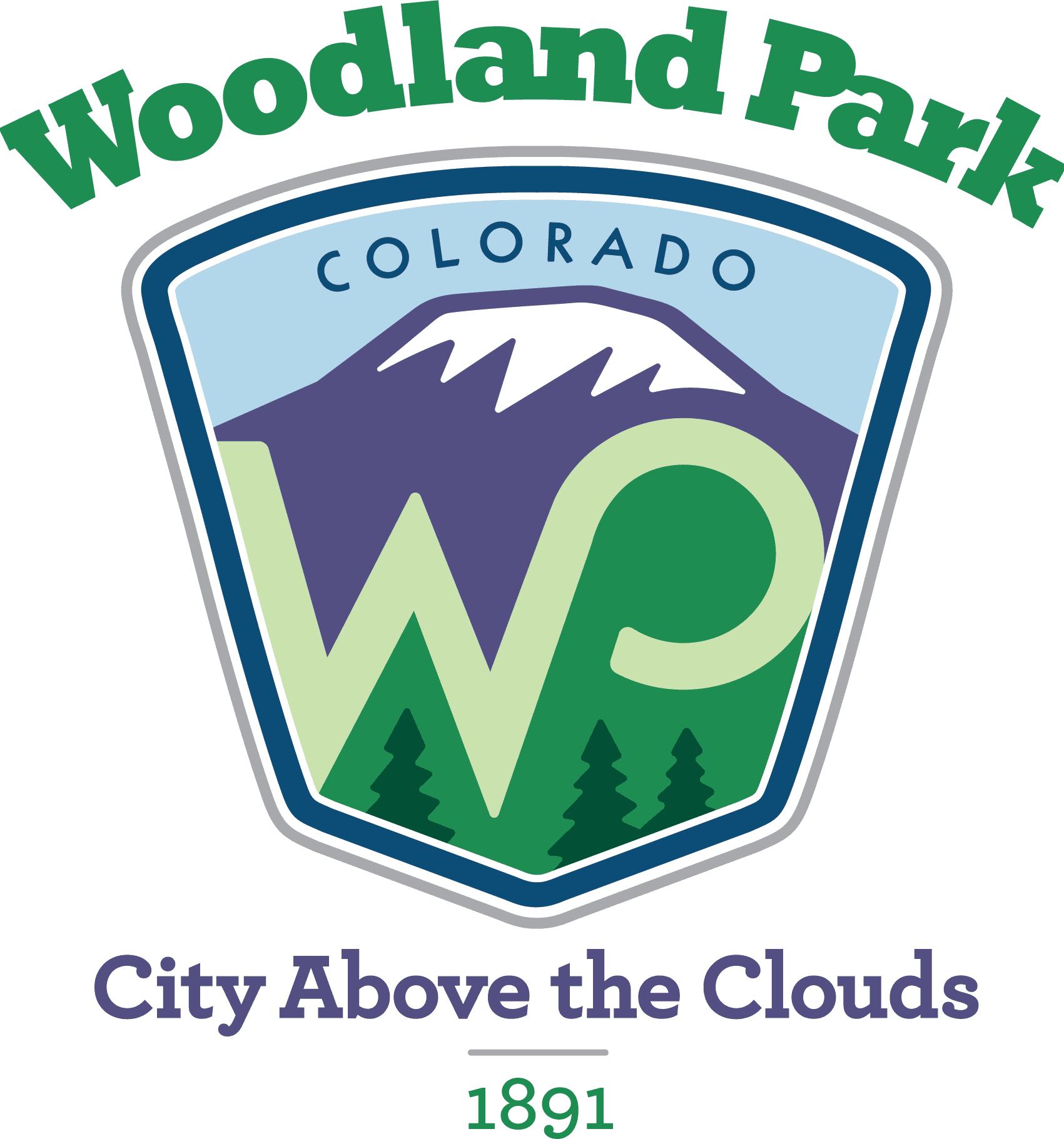Woodland Park, Colorado logo: Mountain, 
