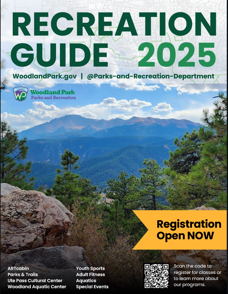 Parks & Recreation Activities Guide cover, 2024, featuring children and instructor on ice.