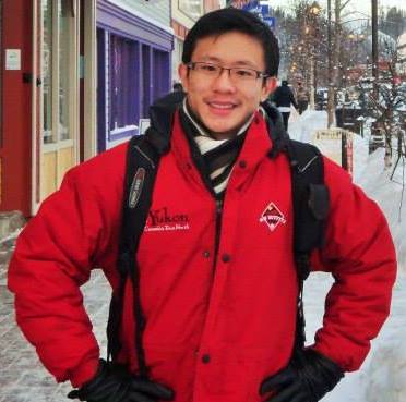 An engineer on holiday in the mountains of Canada