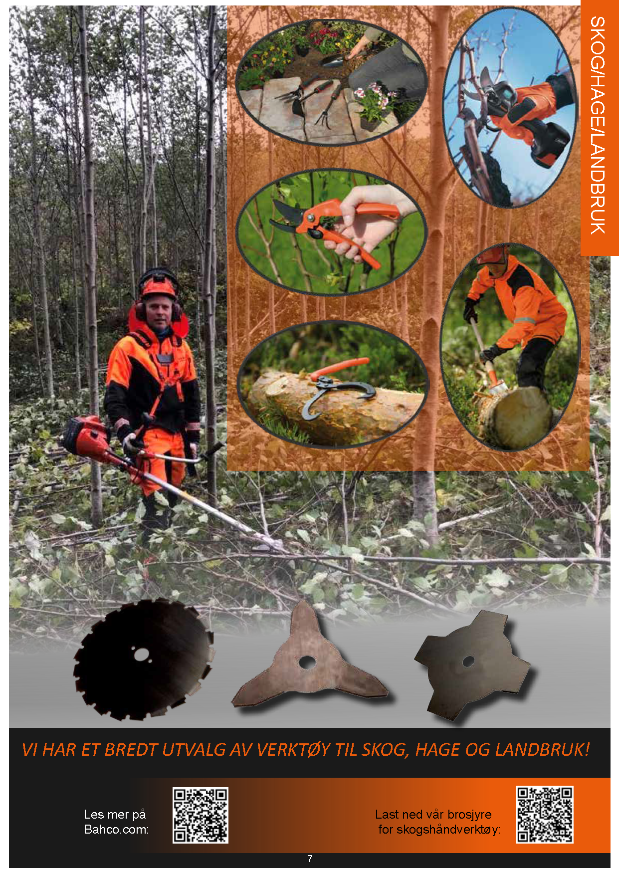 En mann bruker en buskryss i skogen.