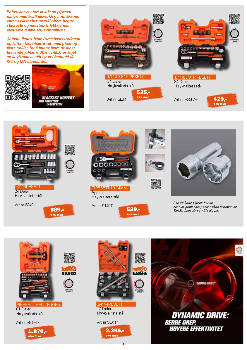 En flyer med en haug med verktøy på