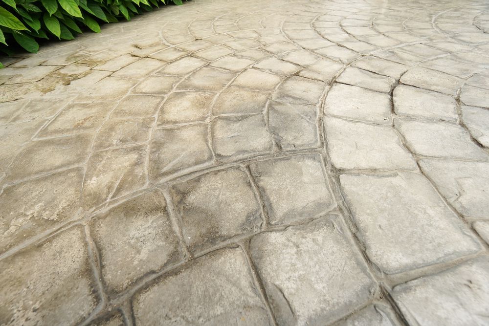 Stamped Concrete Walkway With a Curved Pattern — Kempsey Concrete Contractors In Macksville, NSW