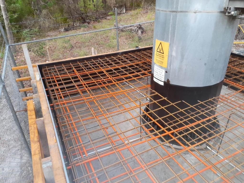 Rebar Grid and Metal Structure in Construction Site — Kempsey Concrete Contractors In Nambucca Heads, NSW