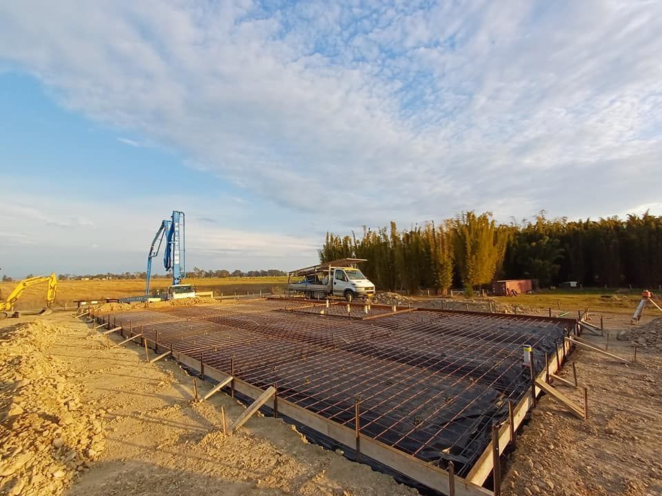 Construction Site With Rebar Framework for a Concrete Slab — Kempsey Concrete Contractors In Crescent Head, NSW