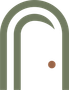 A green and white icon of a door with a brown circle in the middle.