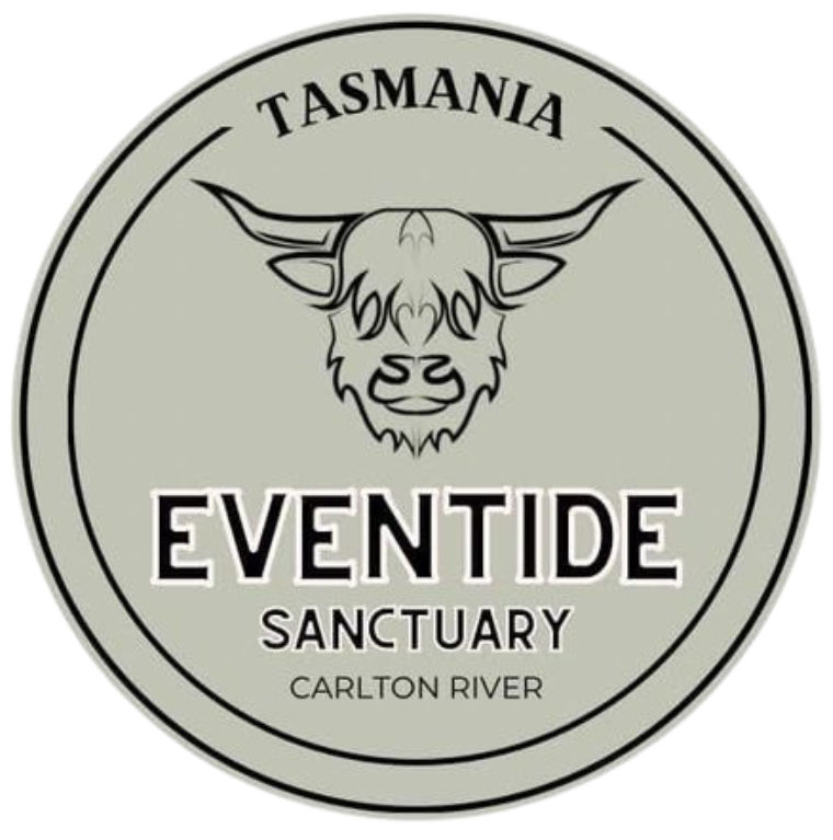 A logo for tasmania eventide sanctuary carlton river