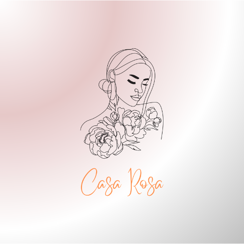 Un dessin au trait d'une femme avec des fleurs dans les cheveux.