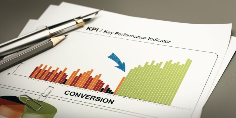 Business plan with key performance indicators and conversion rates.