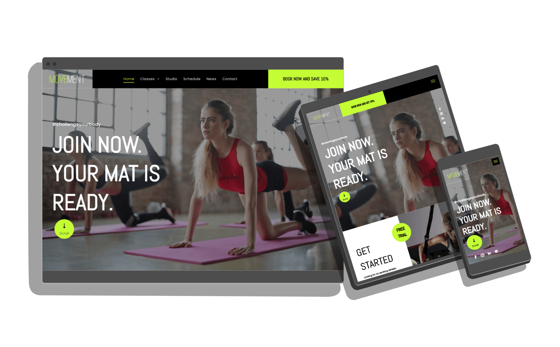 Responsive Web Design for Gyms