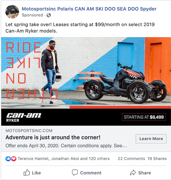 MOTOSPORT Facebook Ad