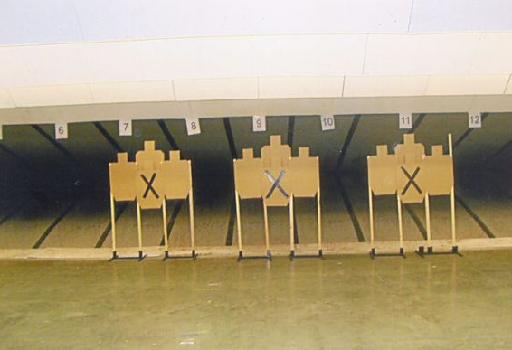 A row of targets with the letter x on them
