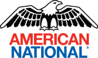 A logo for american national with an eagle on it.