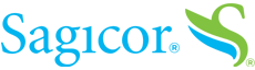 A blue and green logo for a company called sagicor.