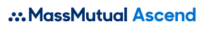A blue massmutual ascend logo on a white background