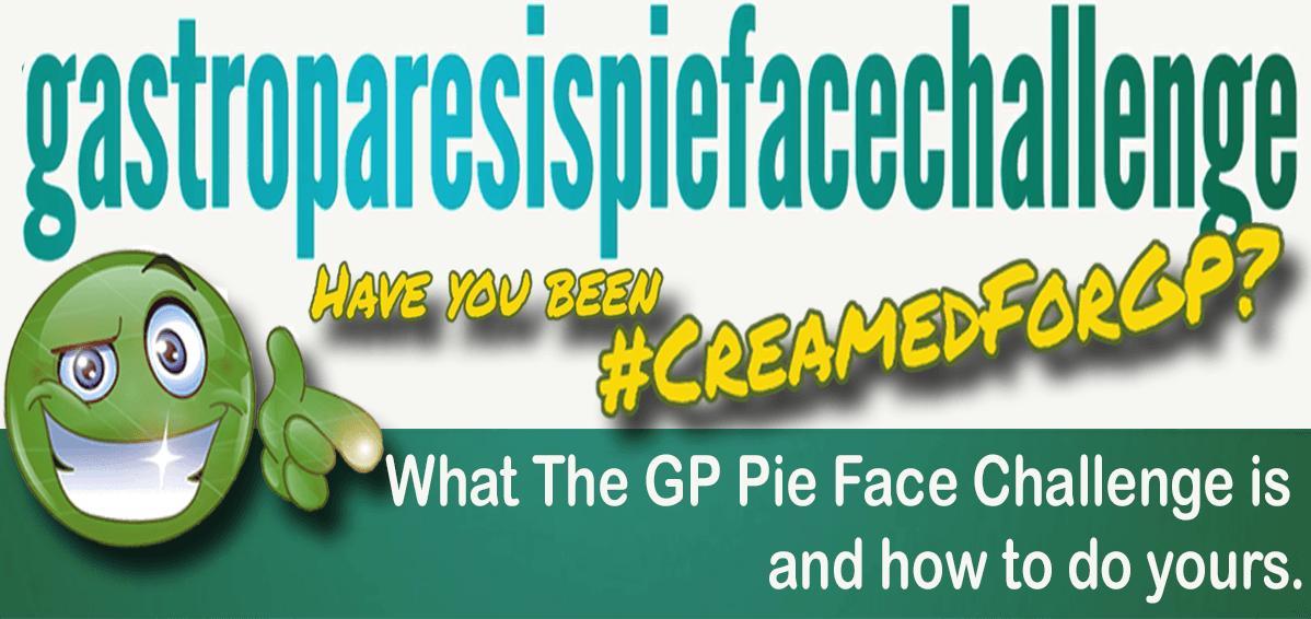 The header image for the #YSU Spotlight 'Have you been #CreamedForGp?' feature, across the green #ysuSmiley, who's smiling and pointing at you. Also the words 'What the GP Pie Face Challenge is and how to do yours' on it'.