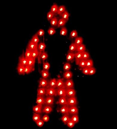 A figure made of red lights.