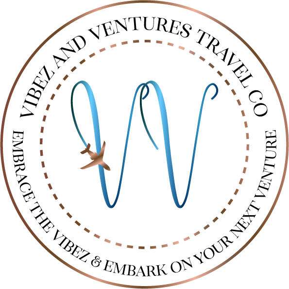 A logo for vibez and ventures travel co.