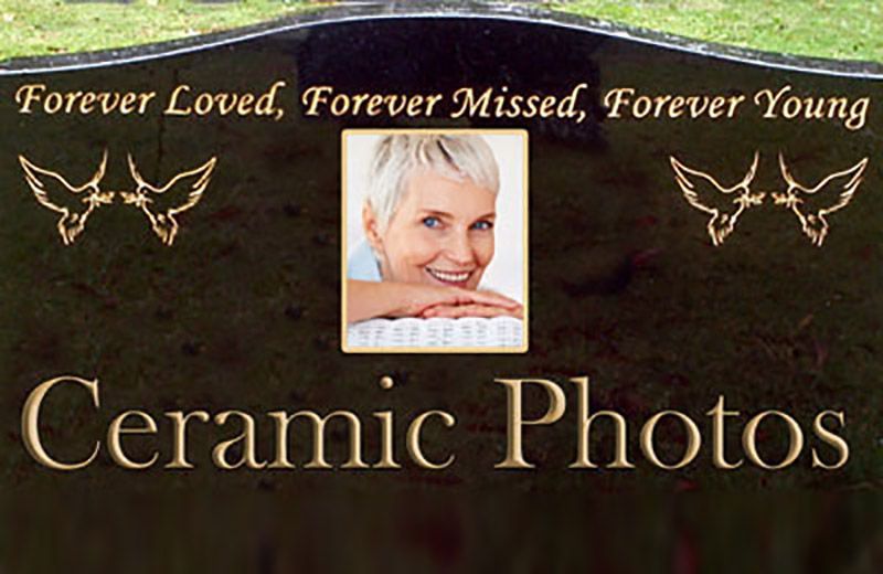 Black Headstone With Photo of a Woman — Mid Coast Monuments In Forster, NSW