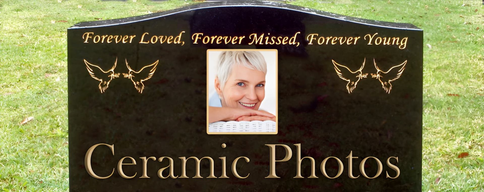 A Ceramic Gravestone With A Picture Of A Woman — Mid Coast Monuments In Wauchope, NSW
