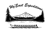 A black and white logo for wy east expeditions