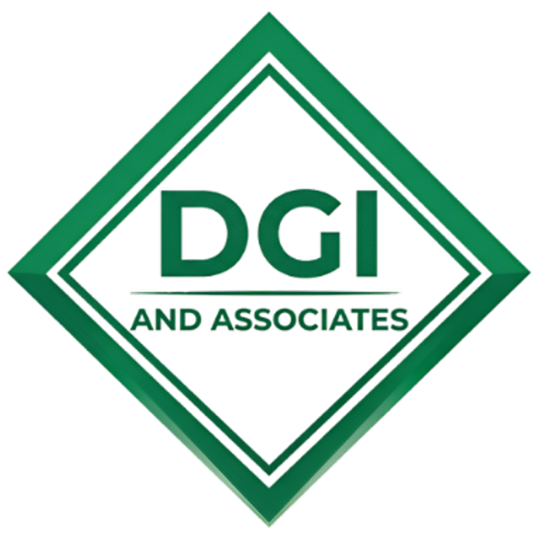 Logo for DGI and Associates: dark green letters "DGI" over the words "AND ASSOCIATES" inside a green diamond border.