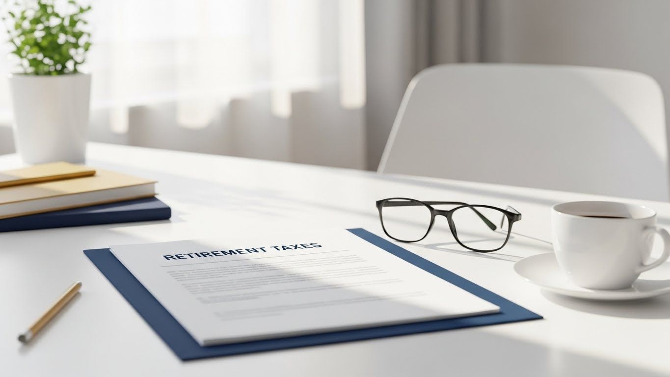 Desk with paperwork, glasses, and coffee cup, near a window with sunlight.