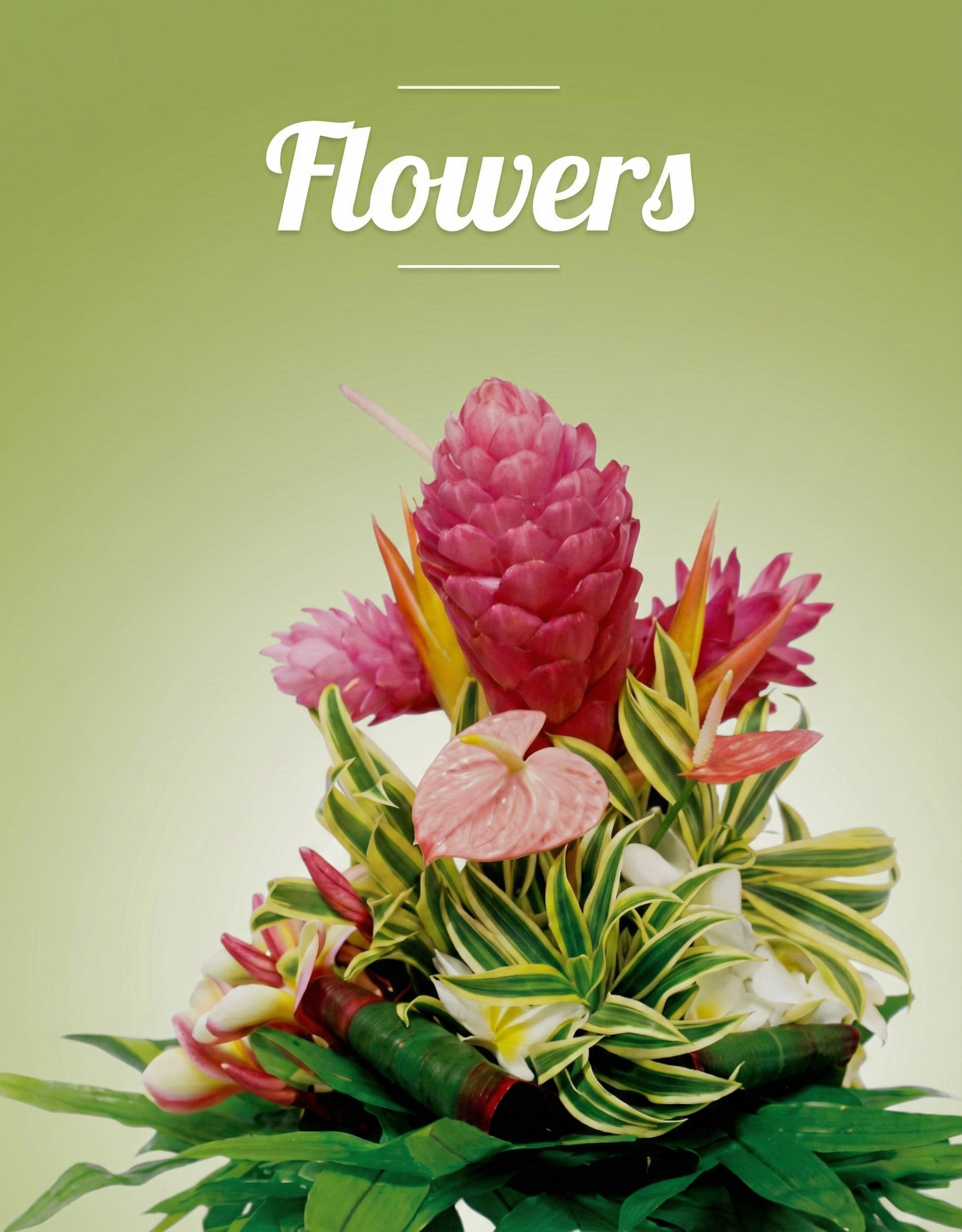 A bouquet of flowers with the word flowers above it