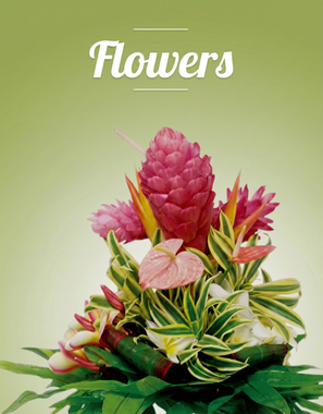 A bouquet of flowers with the word flowers above it