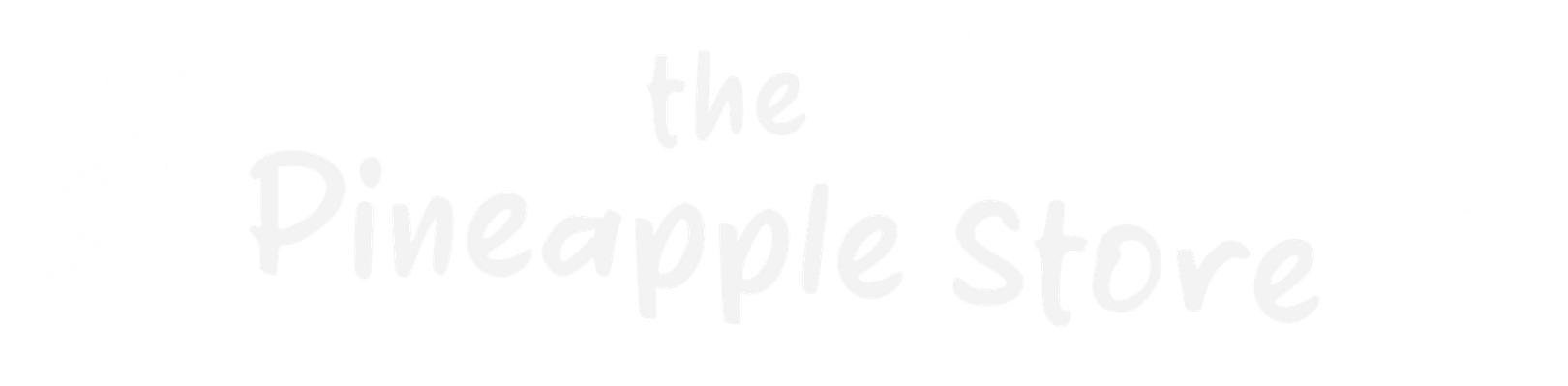 A white logo for the pineapple store on a white background.